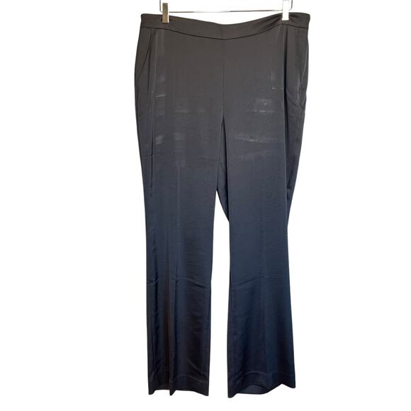 Chico's Modern Tailored Satin Classic Pants Black Trousers Office Goth Size 16R - Picture 10 of 12